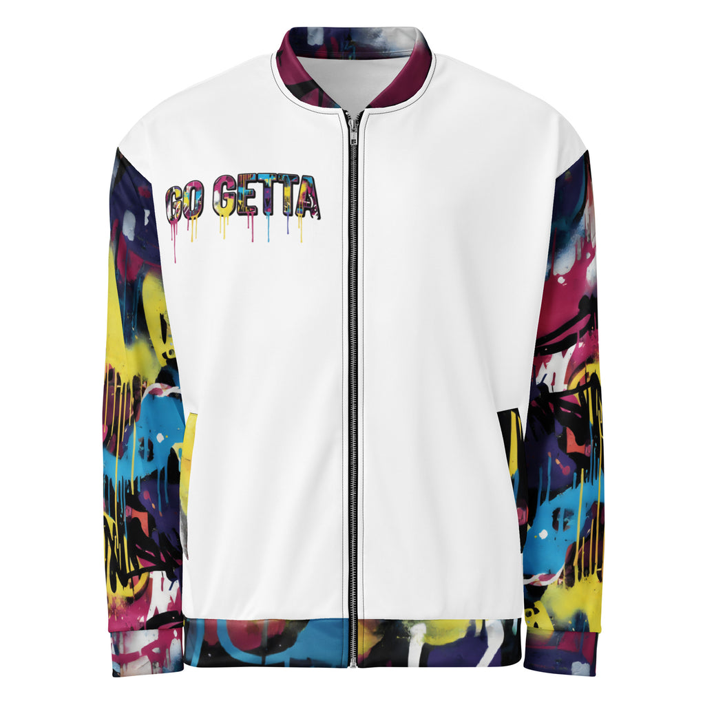 GO GETTA Graffiti Drip Bomber Jacket Unisex – Winning Bread